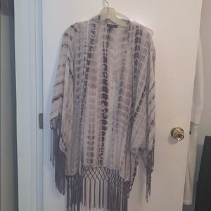Grey and White Kimono
